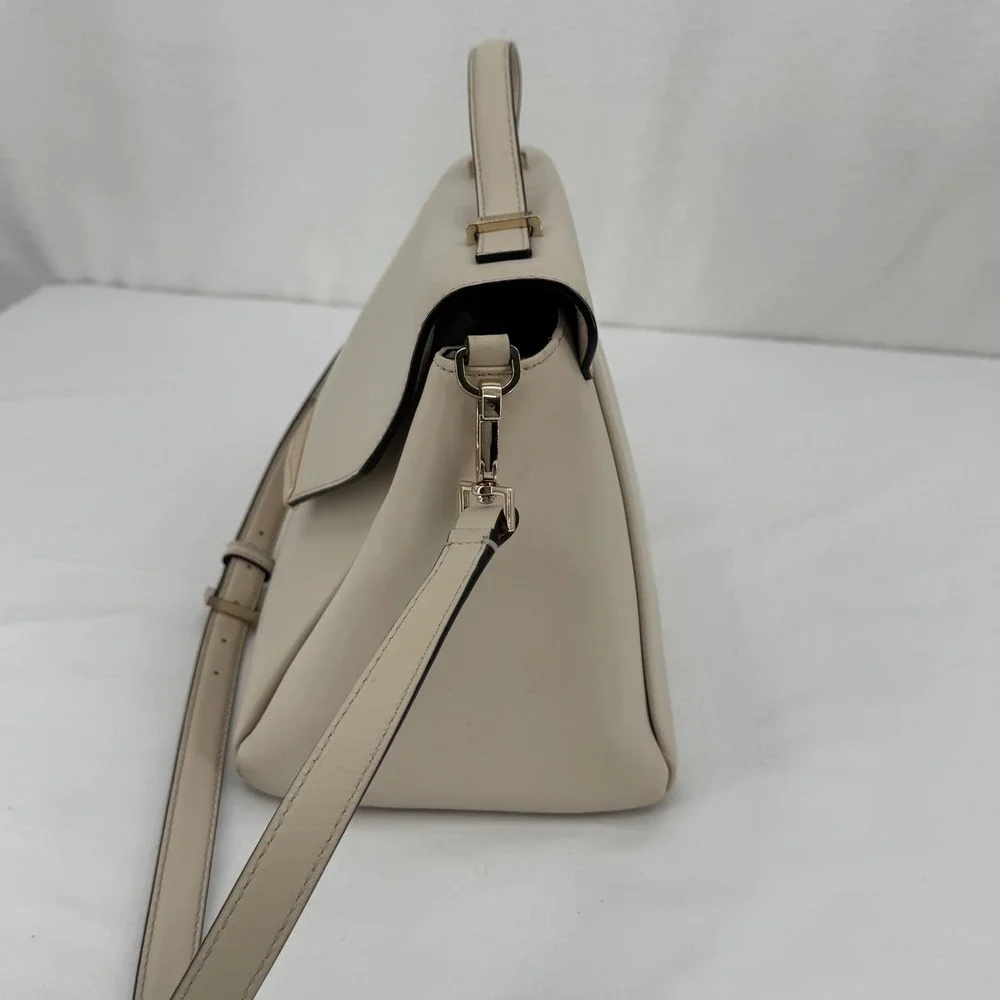 Kate Spade New York Camden Way Palermo Leather Satchel Handbag Beige Leather Bag